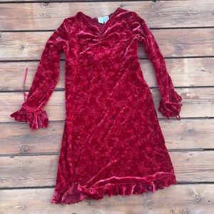 VTG floral red velvet dress